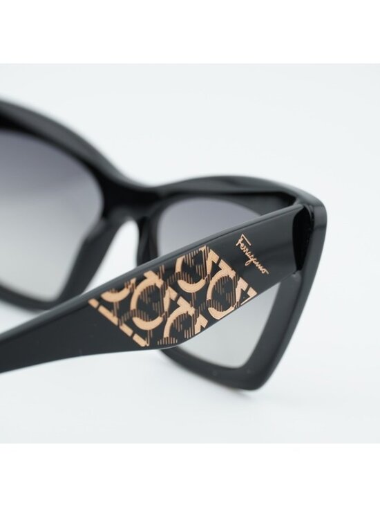 Salvatore Ferragamo SF1081S 001 Sunglasses Black Cat Eye Frame, Grey Lenses main image 4